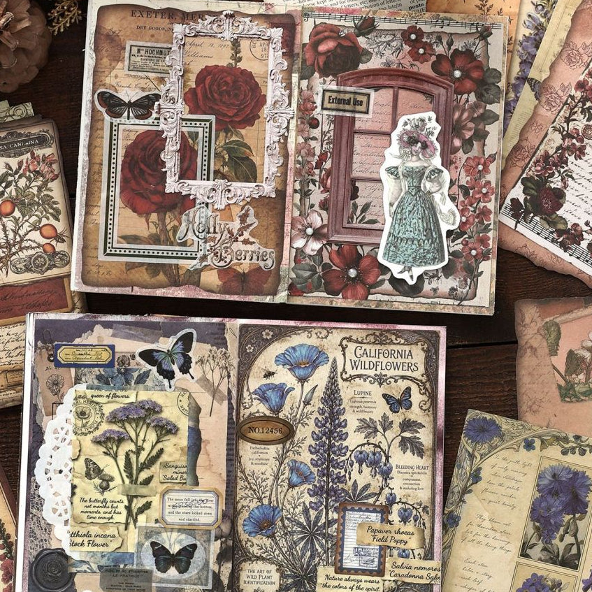 Plant Chronicles Series Material Paper 10cm x 14cm 20 sheets 4 designs image 2
