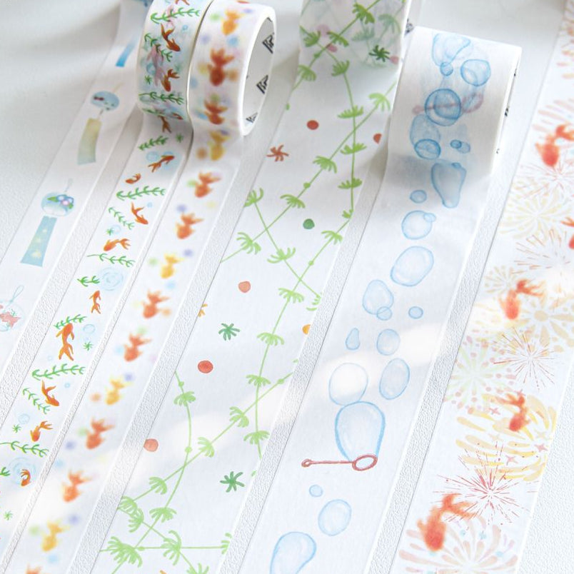 Fish Swimming Series Washi Tape 3cm x 2m 6 variants image 1