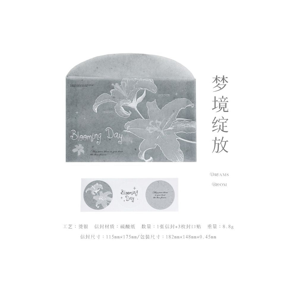 Lily Letter Series Envelop Set 11cm x 17cm 6 variants