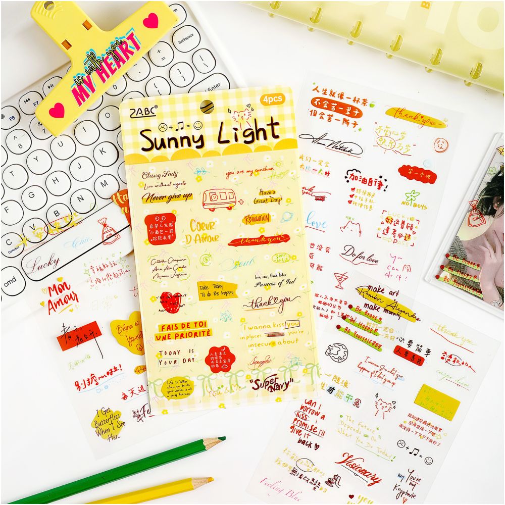 Sweet Word Notes Series PET Stickers 4 Designs image 2
