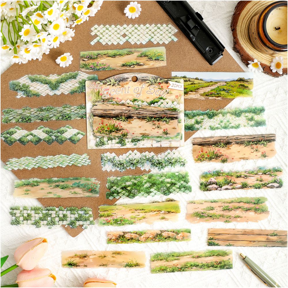 Foot Scenery Landscape PET Stickers 20psc 4 variants image 1