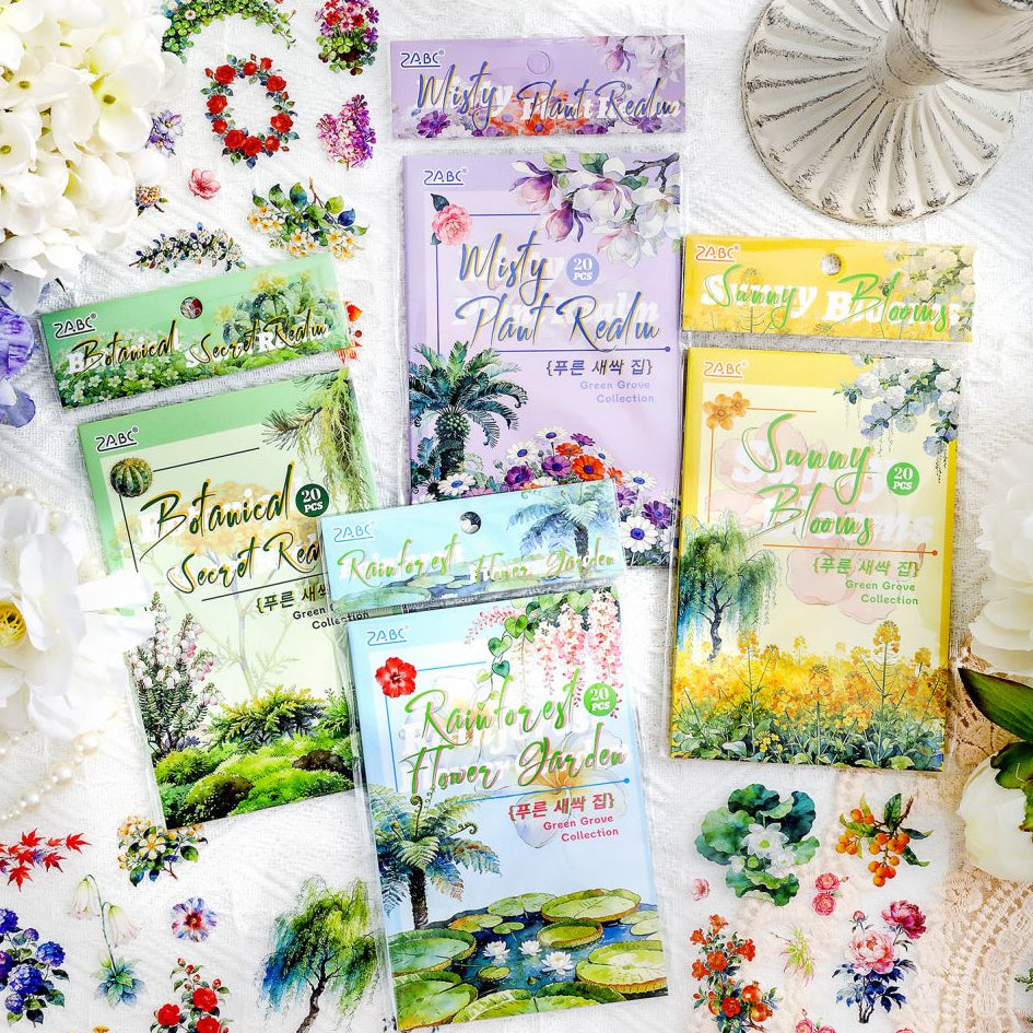 Botanical Plants PET Sticker Book 4 Styles 20 Sheets image 0