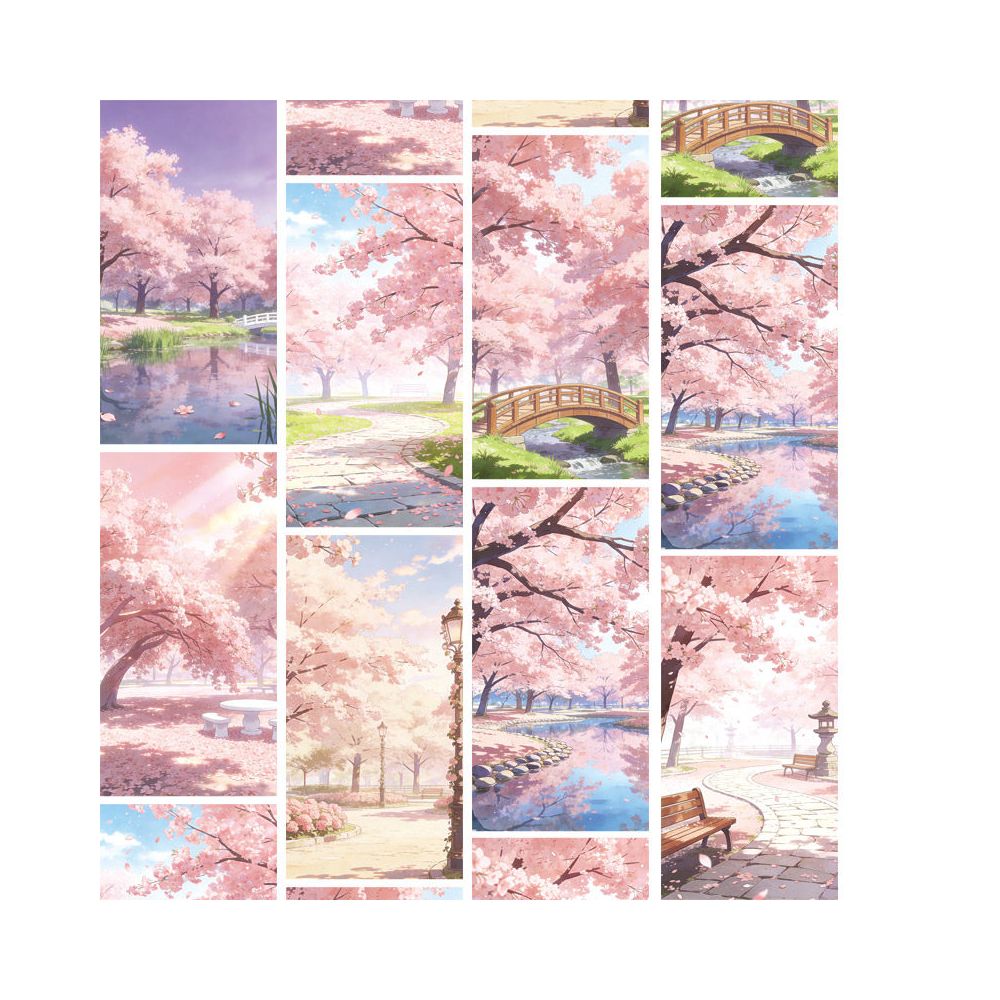 Cherry Blossom Garden Landscape PET Tape 4 Styles