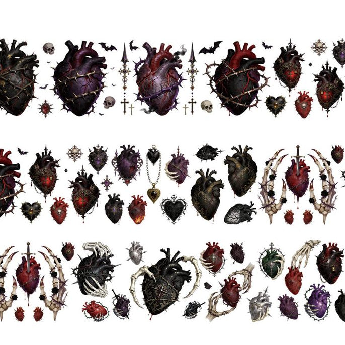 Gothic Witch Heart Potions PET Tape 3 Styles 9cm x 1m