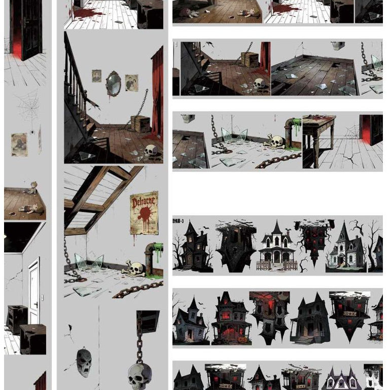 Haunted House Dark Style PET Tape 9cm x 1m 2 Styles image 0