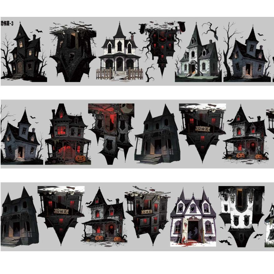 Haunted House Dark Style PET Tape 9cm x 1m 2 Styles