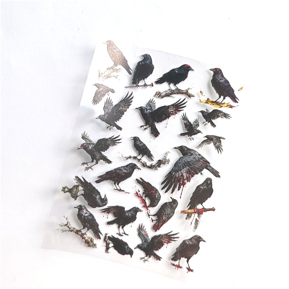Dark crow PET stickers A5 image 1