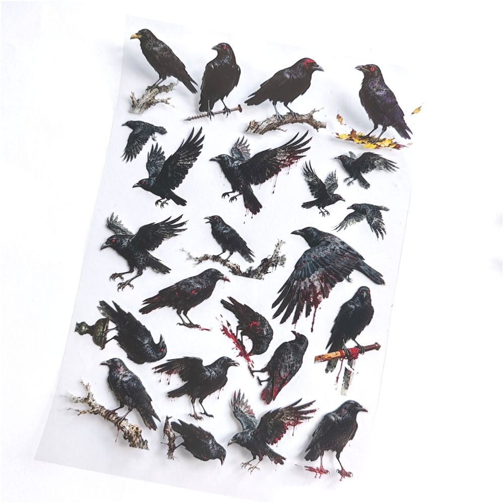Dark crow PET stickers A5 image 2