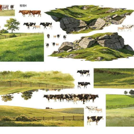 Large Ranch landscape grassland PET Tape 3 Styles image 0
