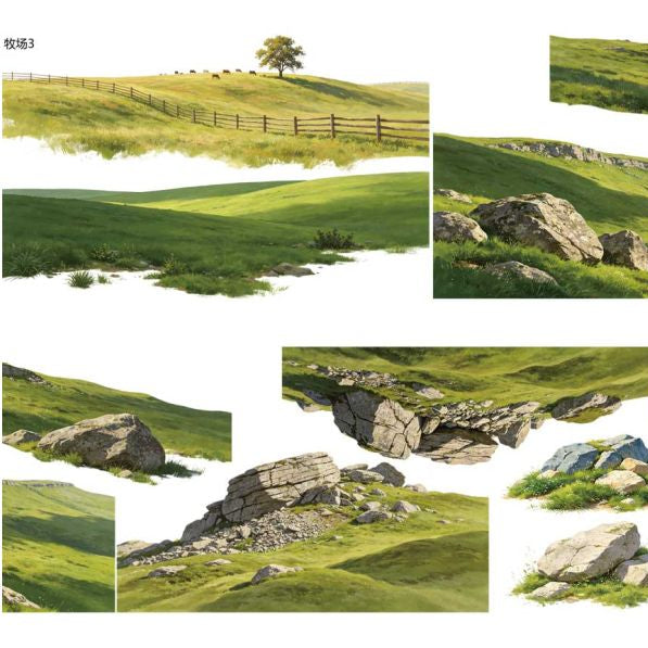 Large Ranch landscape grassland PET Tape 3 Styles
