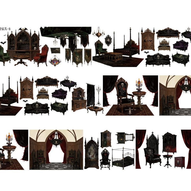 Dark Gothic Living Room Furniture PET Tape 3 Styles 9cm x 1m