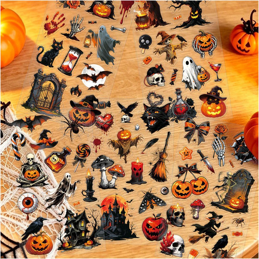 Halloween themed PET stickers 5 Sheets image 0