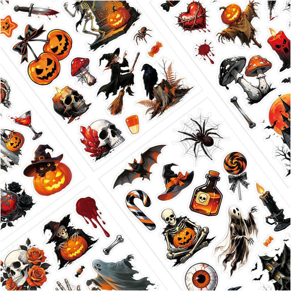 Halloween themed PET stickers 5 Sheets image 1