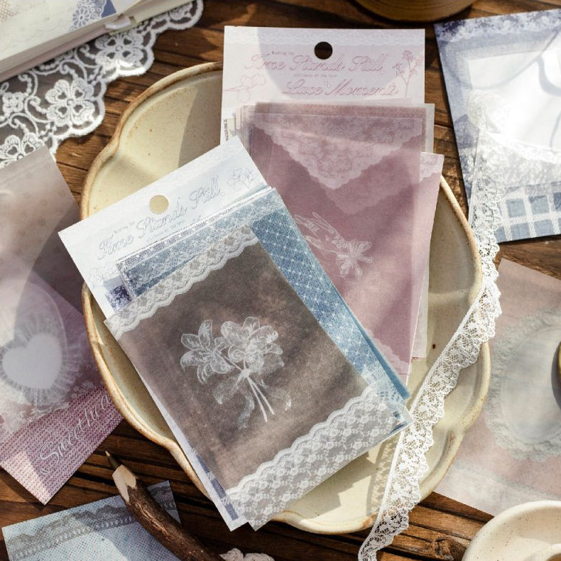 Lace Moment Material Paper 7cm x 10cm 20 Sheets 4 Designs image 0