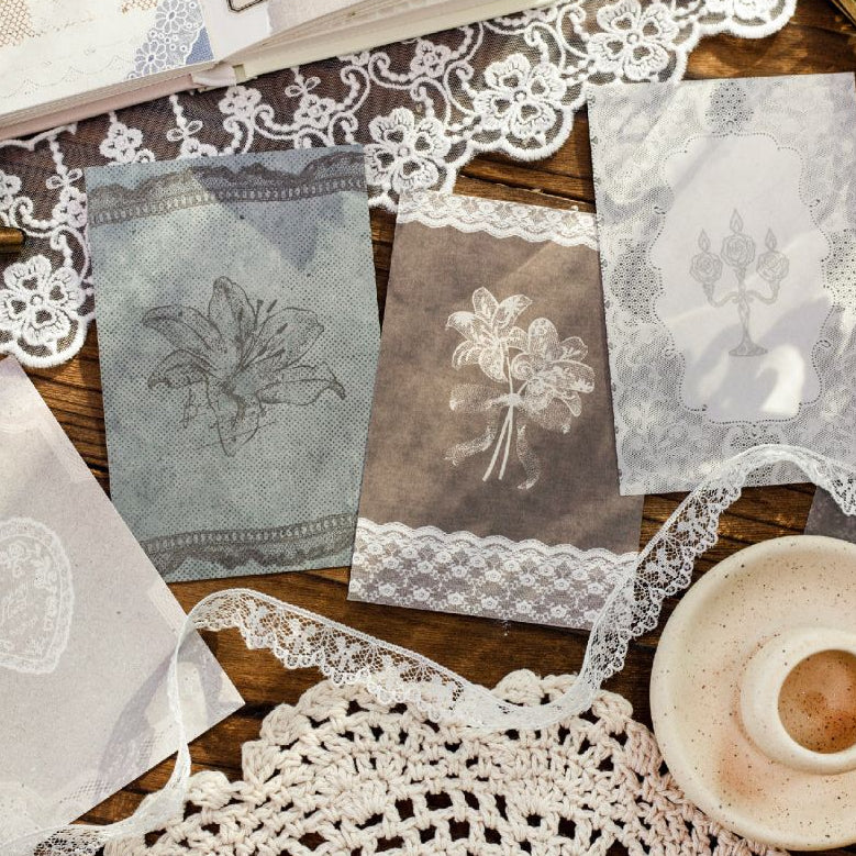 Lace Moment Material Paper 7cm x 10cm 20 Sheets 4 Designs image 2