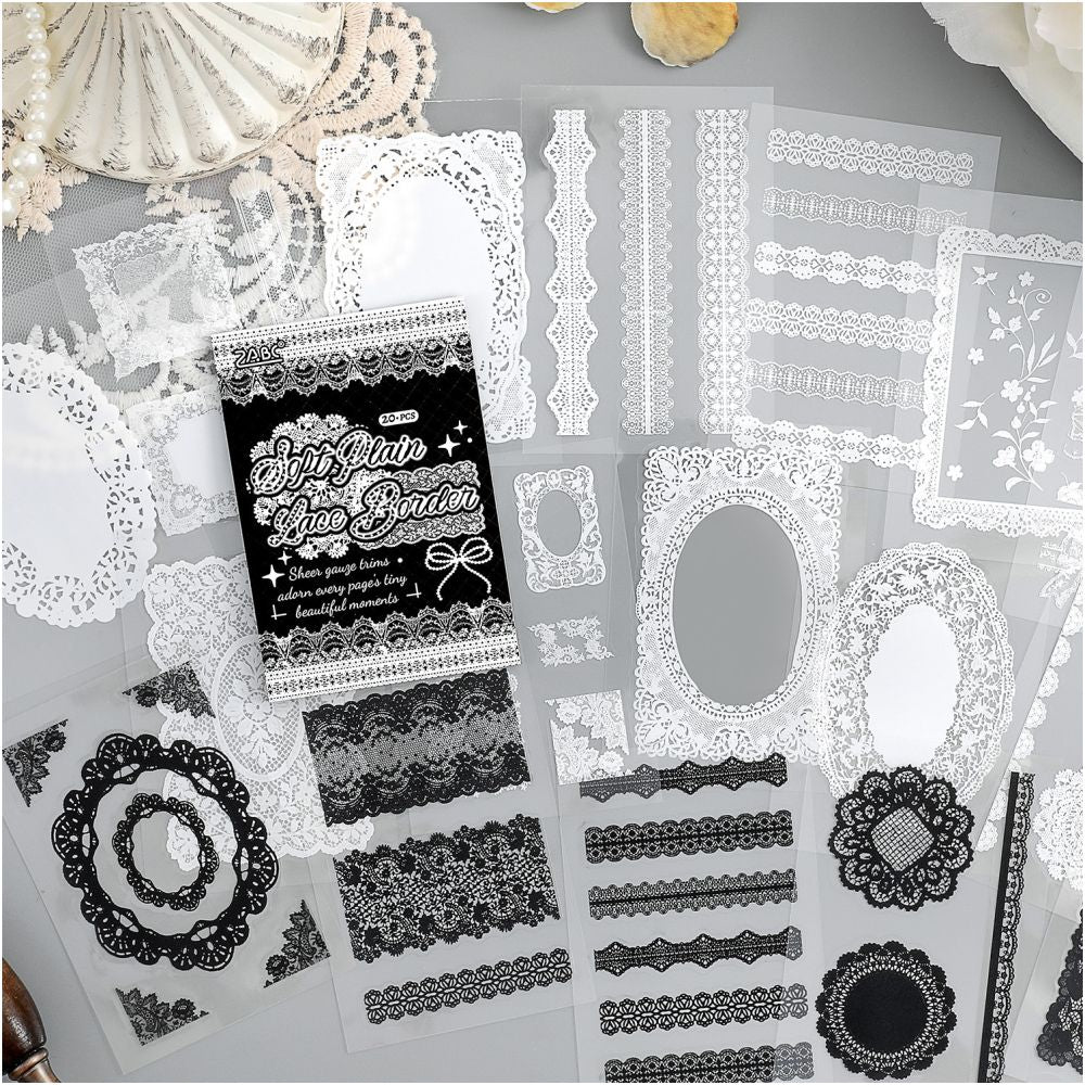 Lace Lace Holiday Series PET Stickers 20psc 4 designs image 1