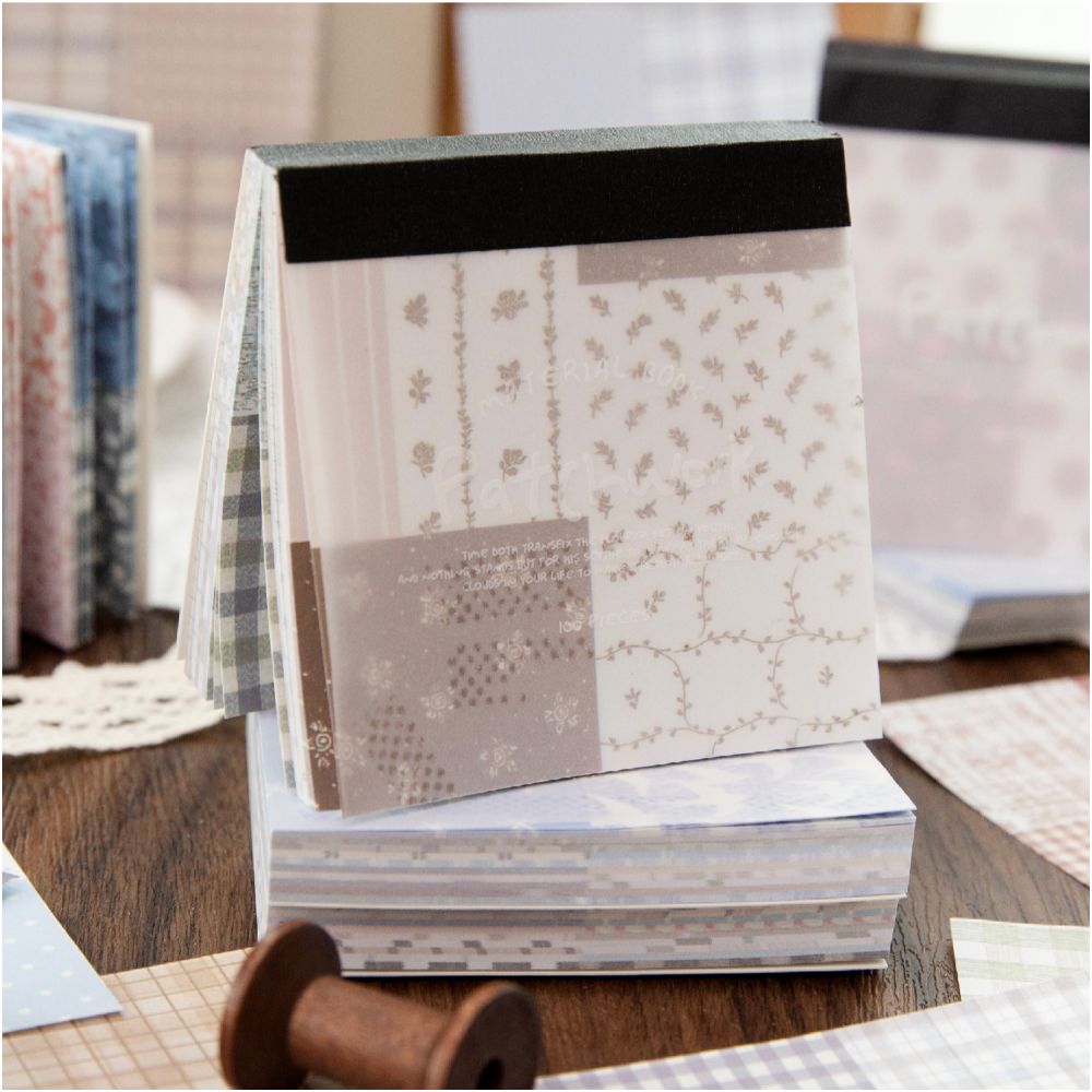 Mended Sunny Days Series Material Paper 8cm x 8cm 100 sheets 4 designs image 0