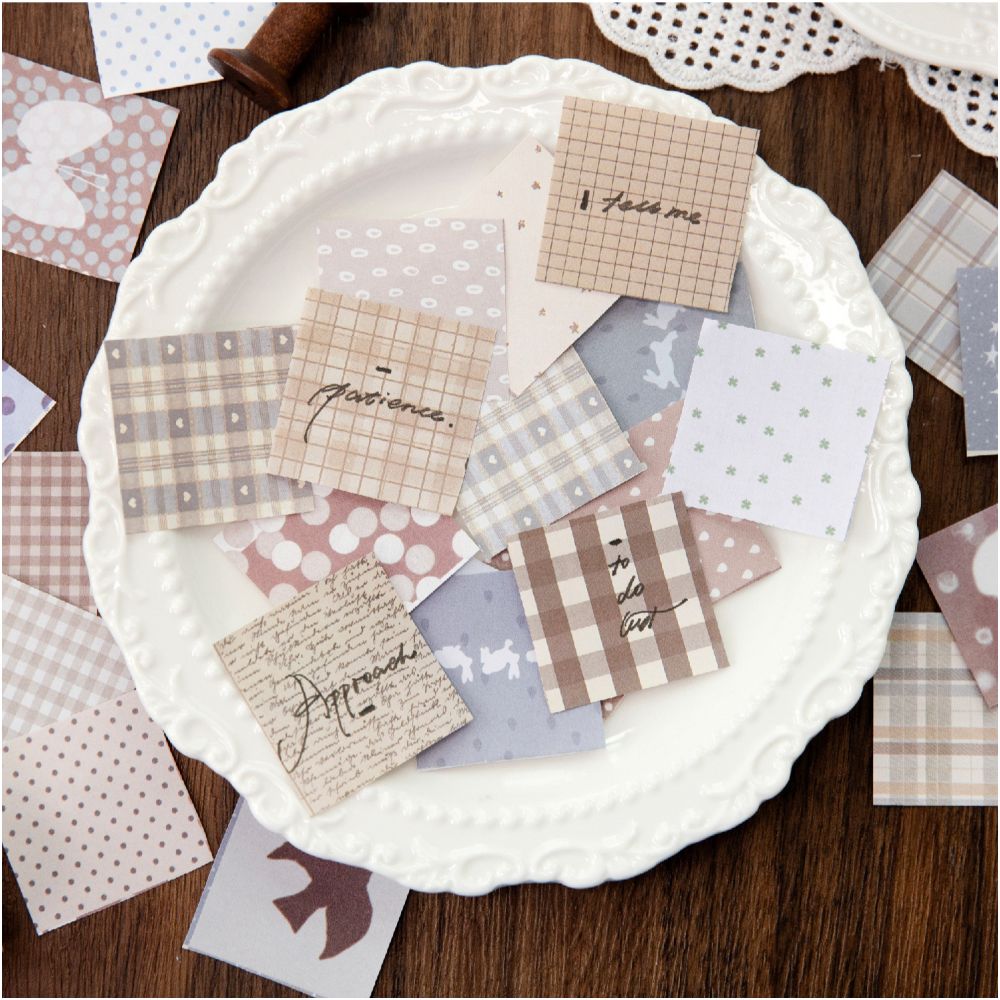 Mended Sunny Days Series Material Paper 8cm x 8cm 100 sheets 4 designs image 2