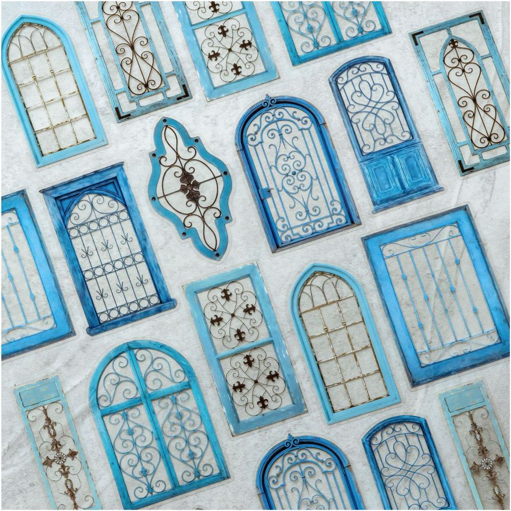 Iron Flower Window Theme PET Stickers 20psc 6 Designs image 1