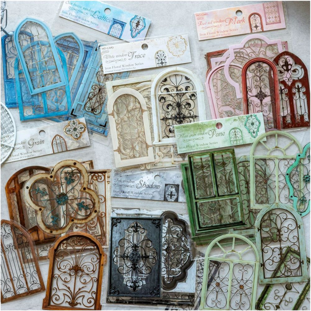 Iron Flower Window Theme PET Stickers 20psc 6 Designs image 2