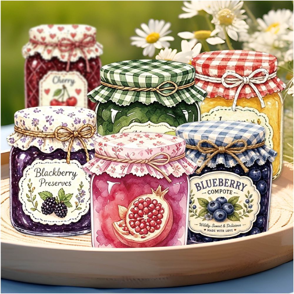 Jar Jam Series Jar Paper Stickers 10psc 6 variants image 0