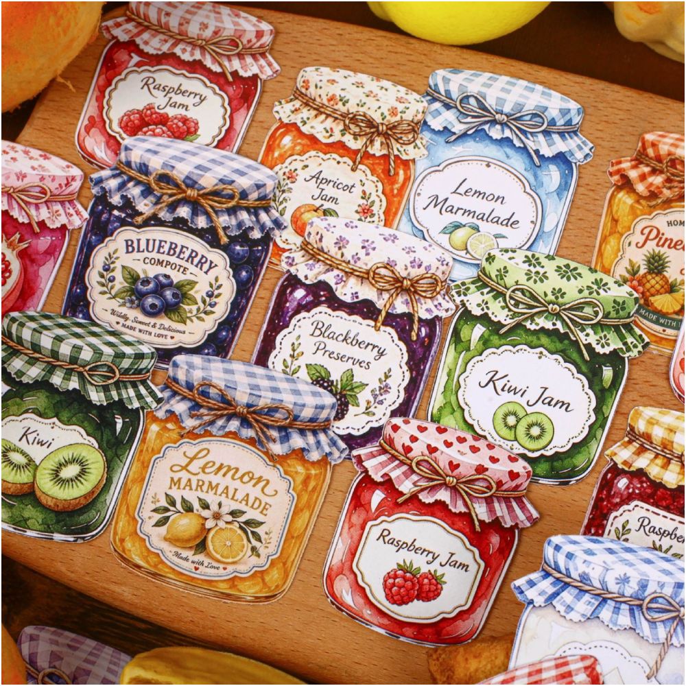 Jar Jam Series Jar Paper Stickers 10psc 6 variants image 2