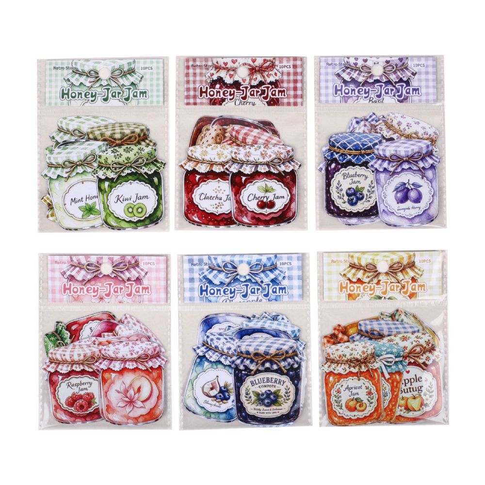 Jar Jam Series Jar Paper Stickers 10psc 6 variants image 4