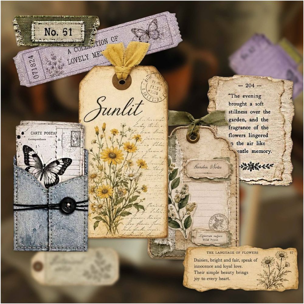Vintage Time Tag Series Paper Stickers 10psc 6 Designs image 1