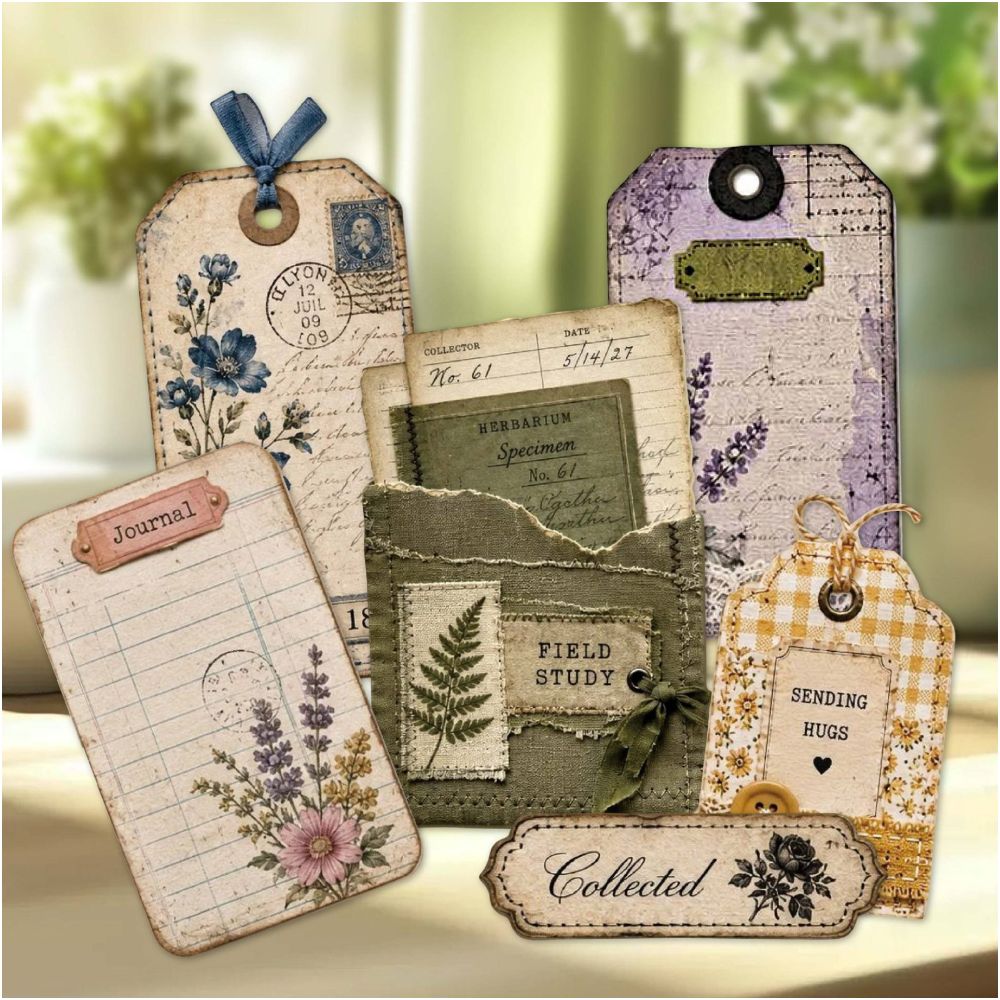 Vintage Time Tag Series Paper Stickers 10psc 6 Designs image 2