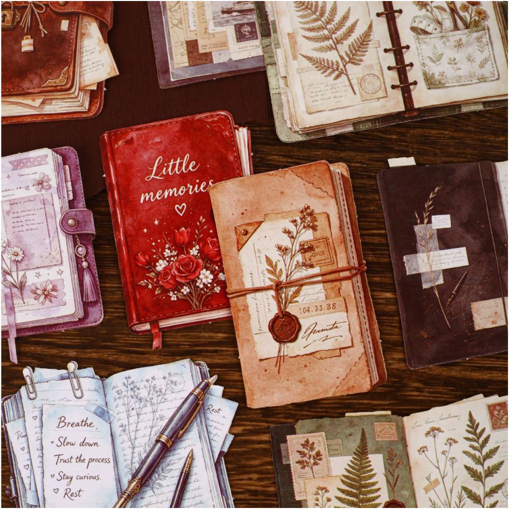 Vintage Journal Series Paper Stickers 8psc 6 variant image 0