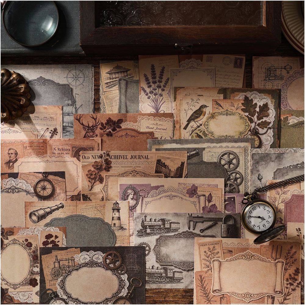 Vintage Chronicle Series Material Paper 14cm x 10cm 30psc 6 Designs image 1