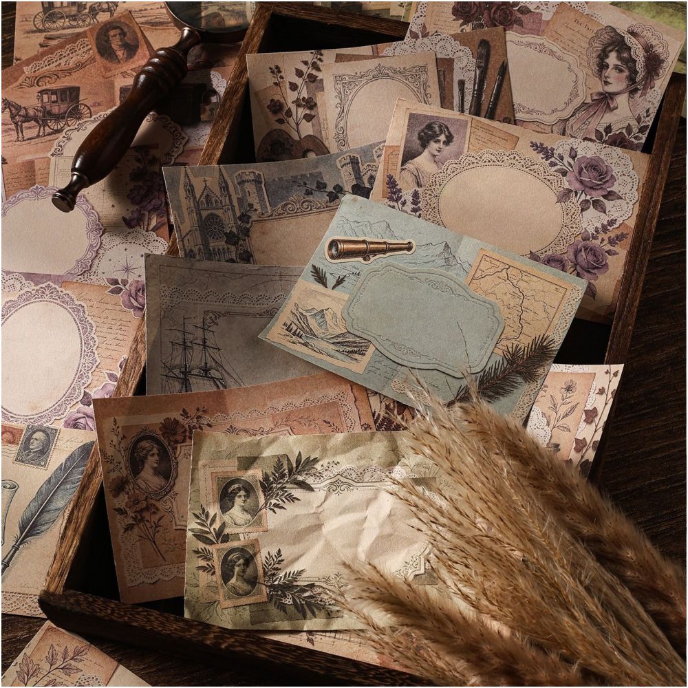 Vintage Chronicle Series Material Paper 14cm x 10cm 30psc 6 Designs image 2