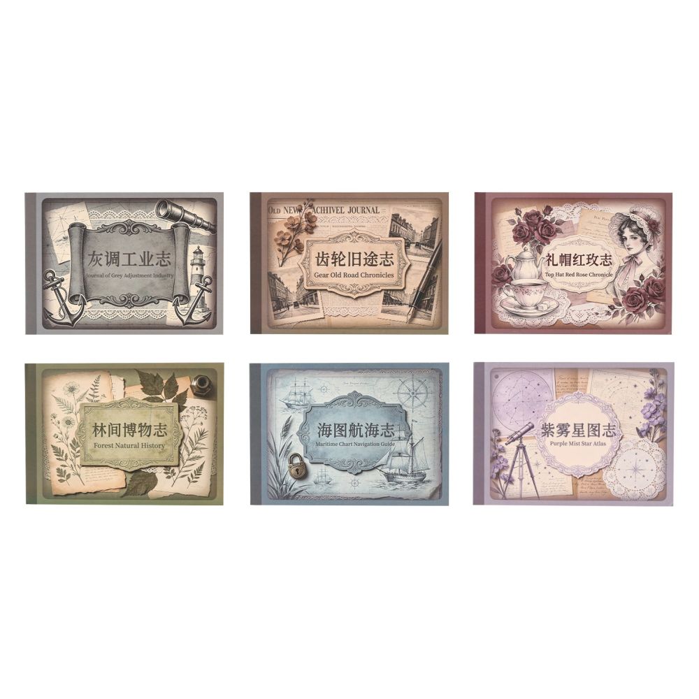 Vintage Chronicle Series Material Paper 14cm x 10cm 30psc 6 Designs image 4
