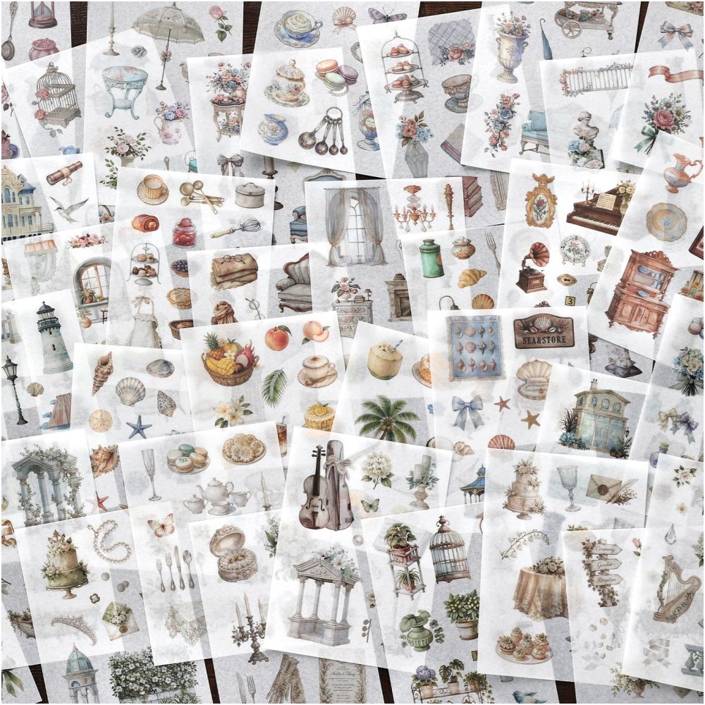 Vintage Wanderings Series PET Stickers Book 20 Sheets 4 Designs image 0
