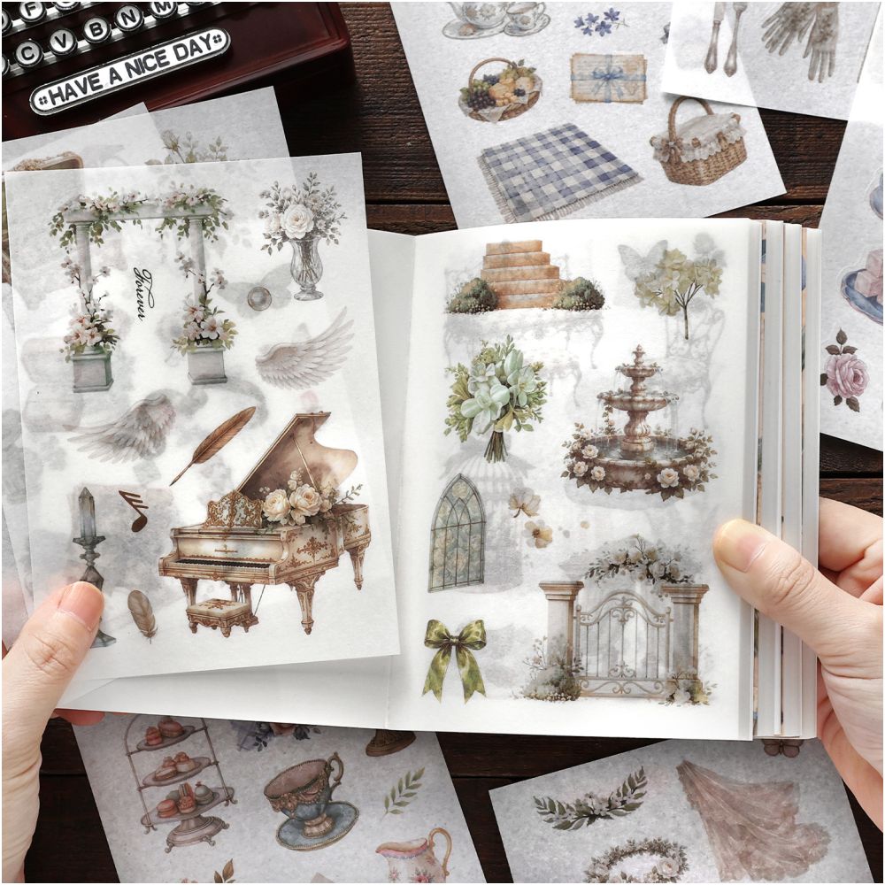 Vintage Wanderings Series PET Stickers Book 20 Sheets 4 Designs image 1
