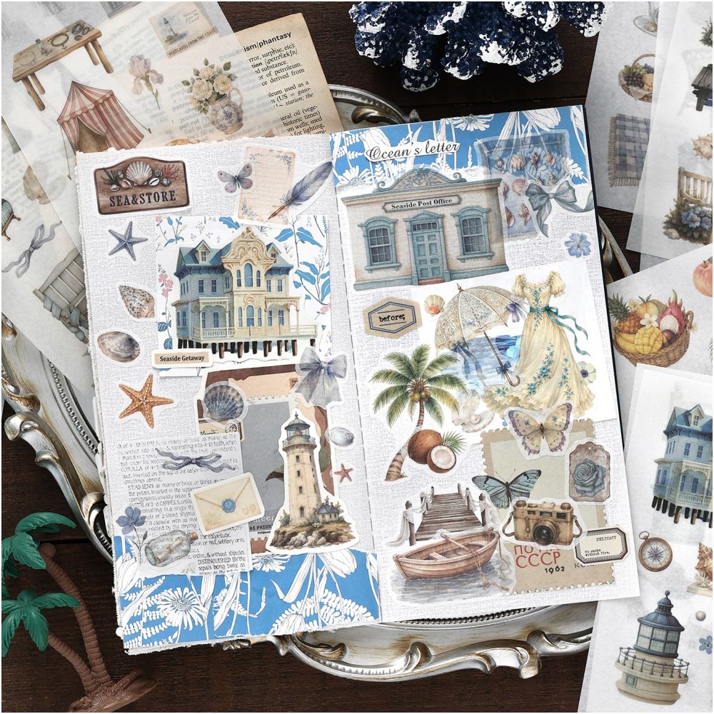 Vintage Wanderings Series PET Stickers Book 20 Sheets 4 Designs image 2