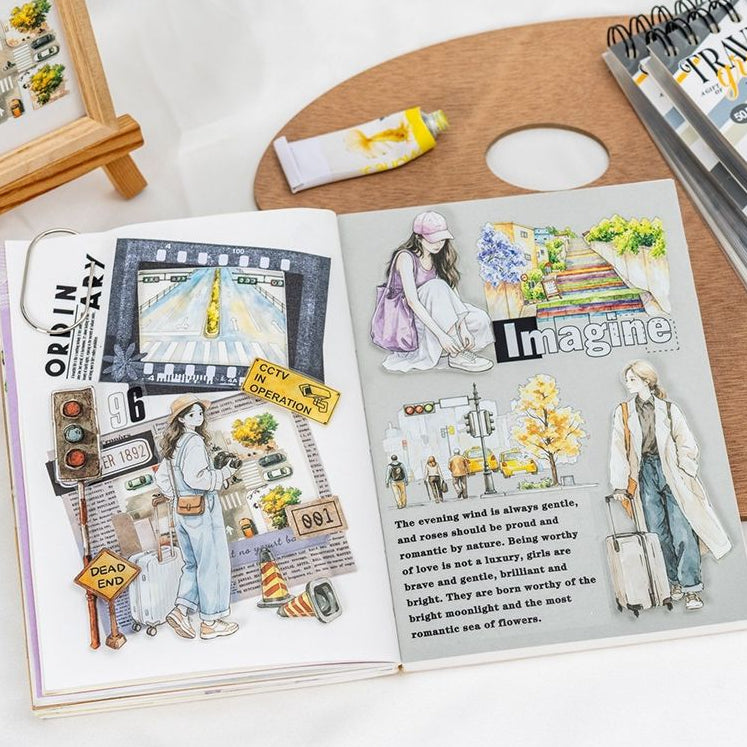 Girls On the Road Series PET Sticker Book 50psc