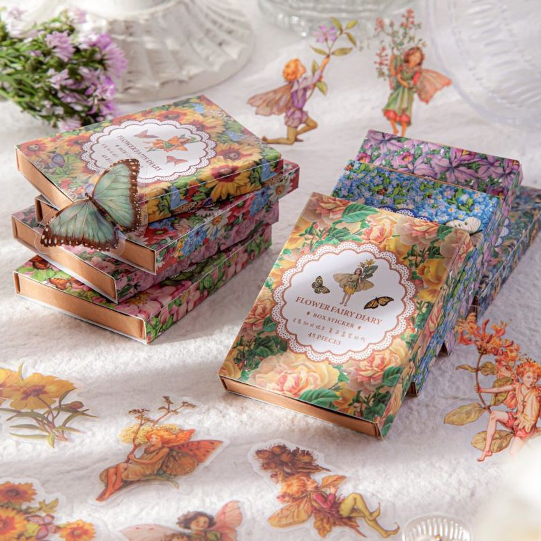 Fairy Flower Diary Series PET Stickers 45psc 8 Designs image 0