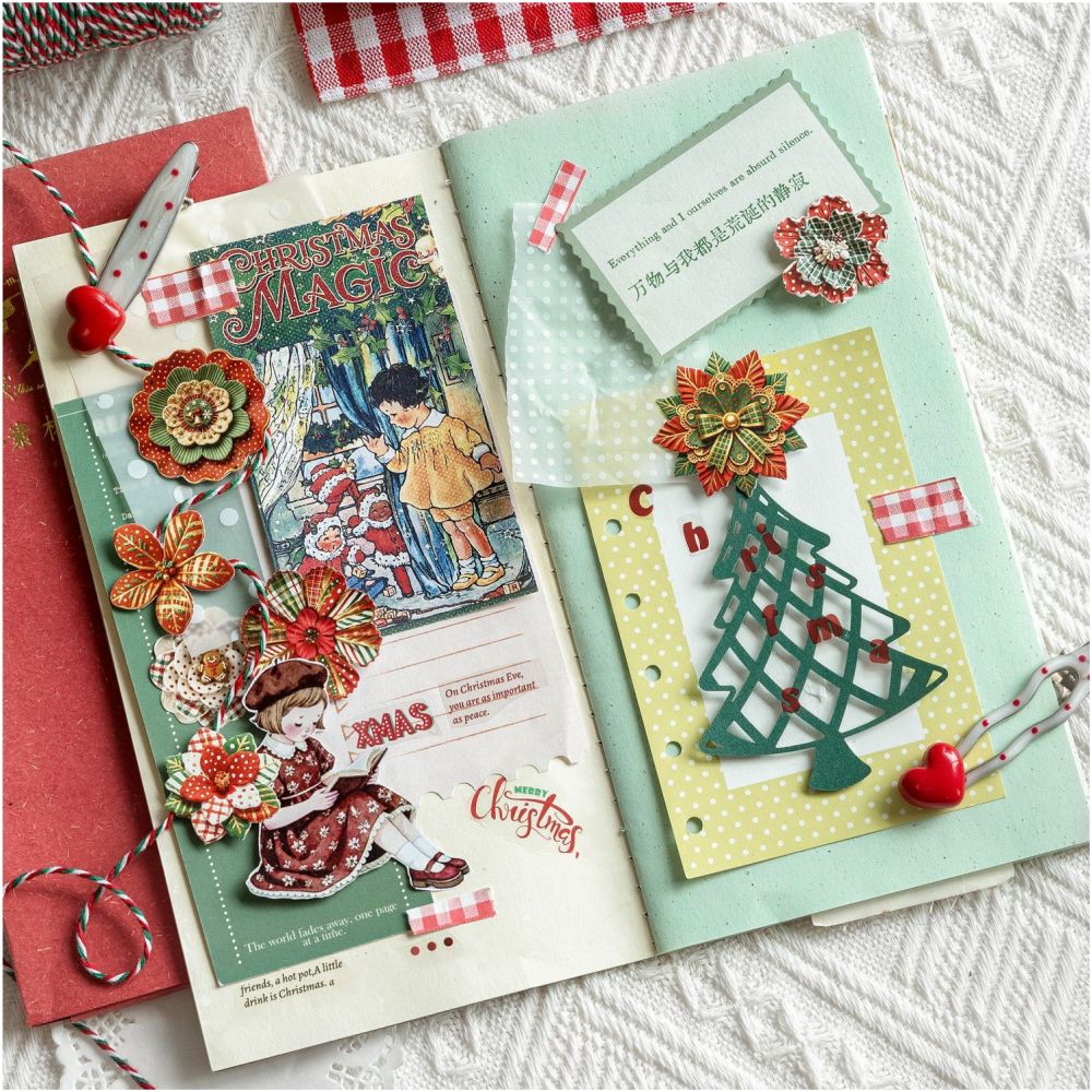 Christmas Flower Paper Stickers 50psc 4 Designs image 3