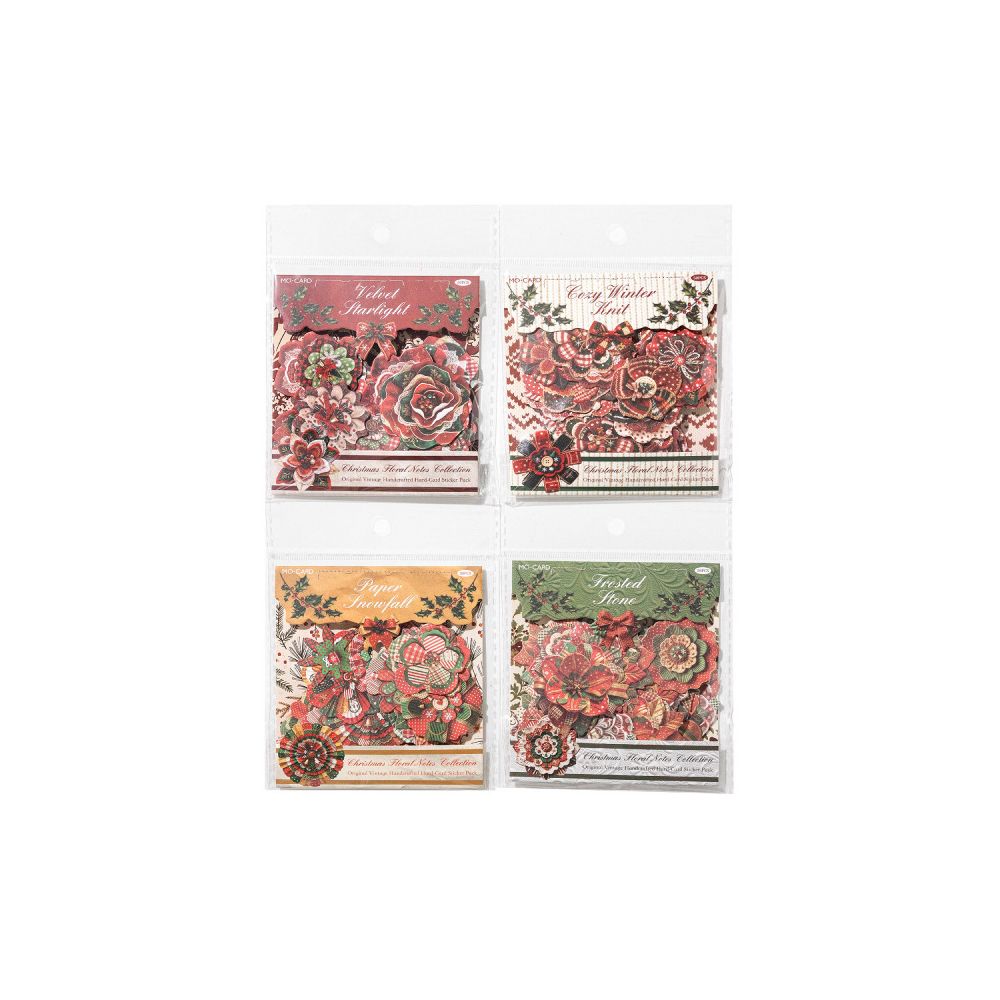 Christmas Flower Paper Stickers 50psc 4 Designs image 4