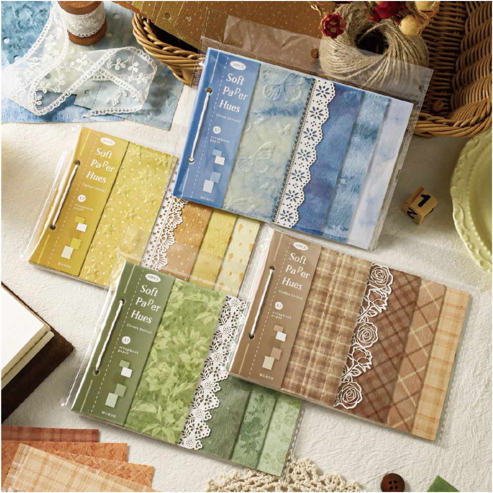 Flower Language Series Material Paper 16cm x 12cm 20 sheets 4 designs image 0
