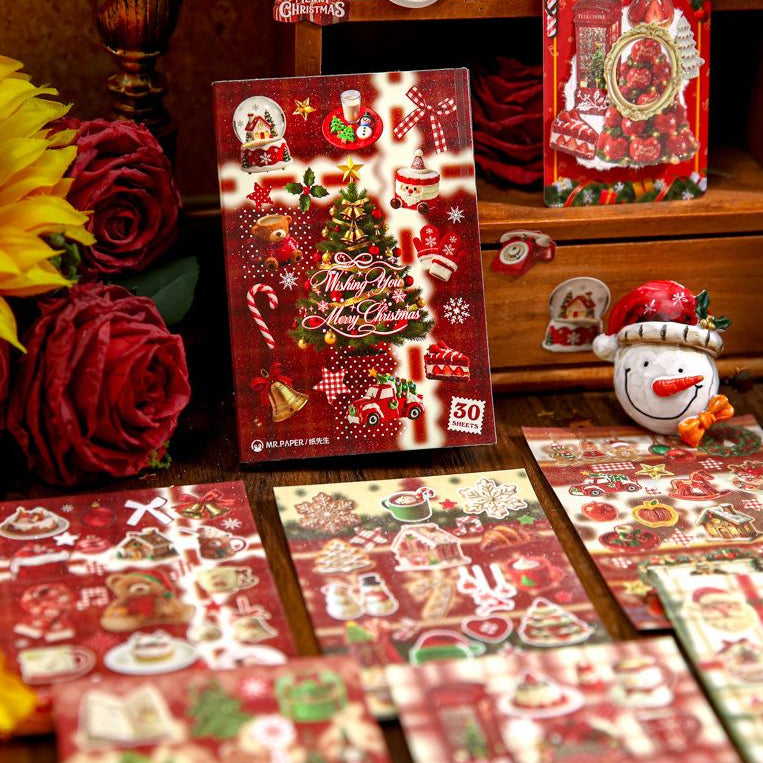 Christmas Holiday Paper Stickers 30psc image 0