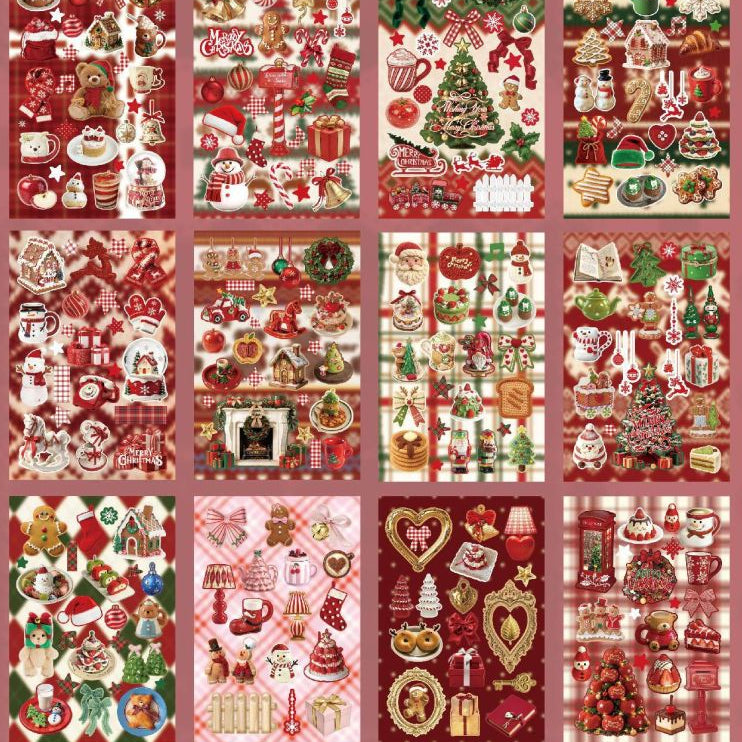 Christmas Holiday Paper Stickers 30psc