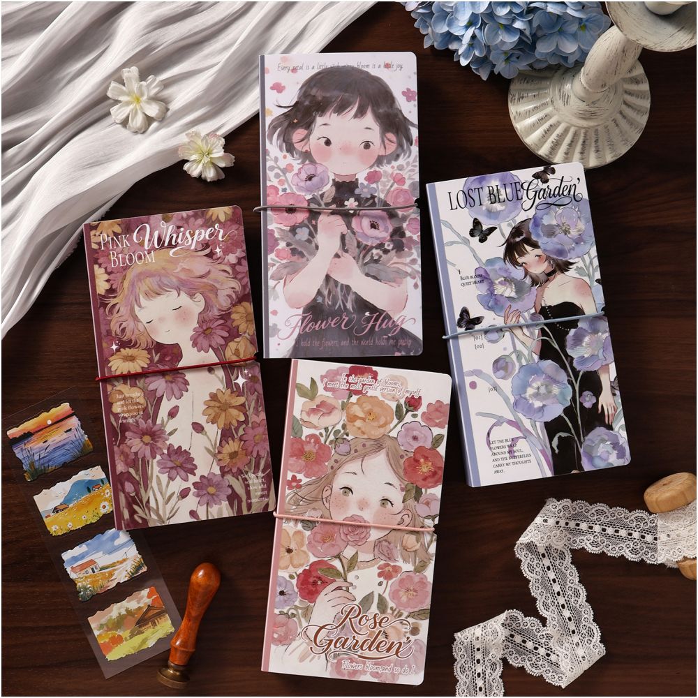 Floral Notebook Storage Album 11 8cm x 22 8cm 40 pages 4 variants image 1