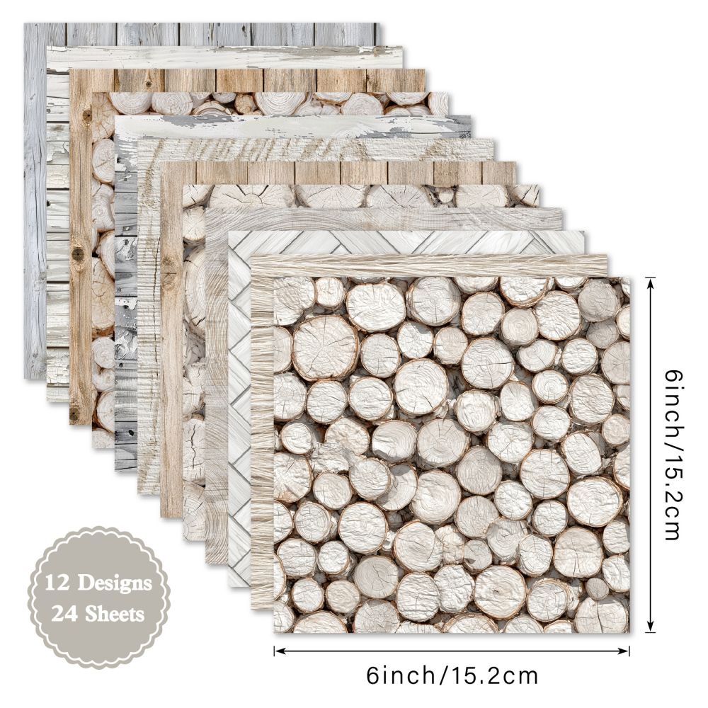 Stump Series Material Paper 15cm x 15cm 12 sheets image 4