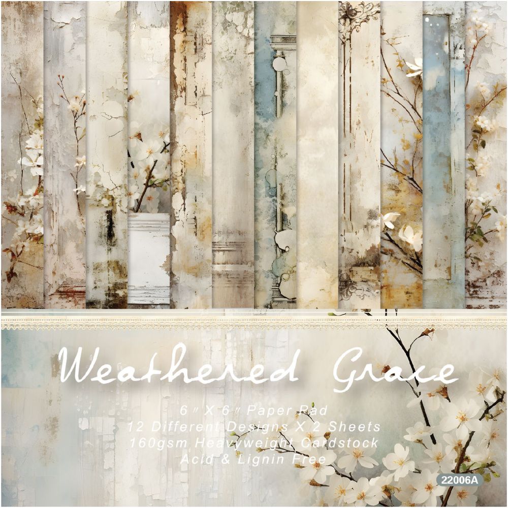 Weathered Grace Material Paper 15cm x 15cm 24 sheets image 0