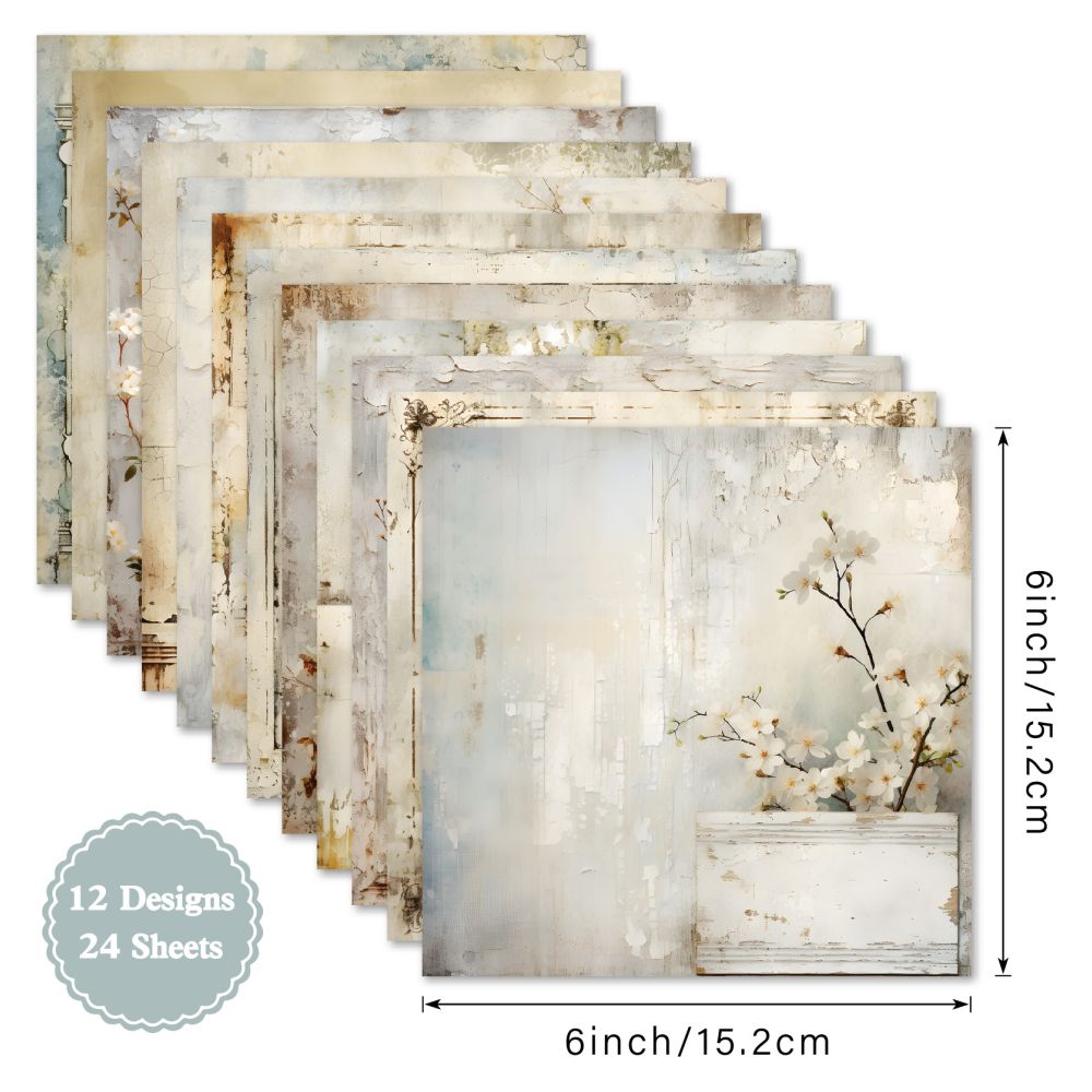 Weathered Grace Material Paper 15cm x 15cm 24 sheets image 4