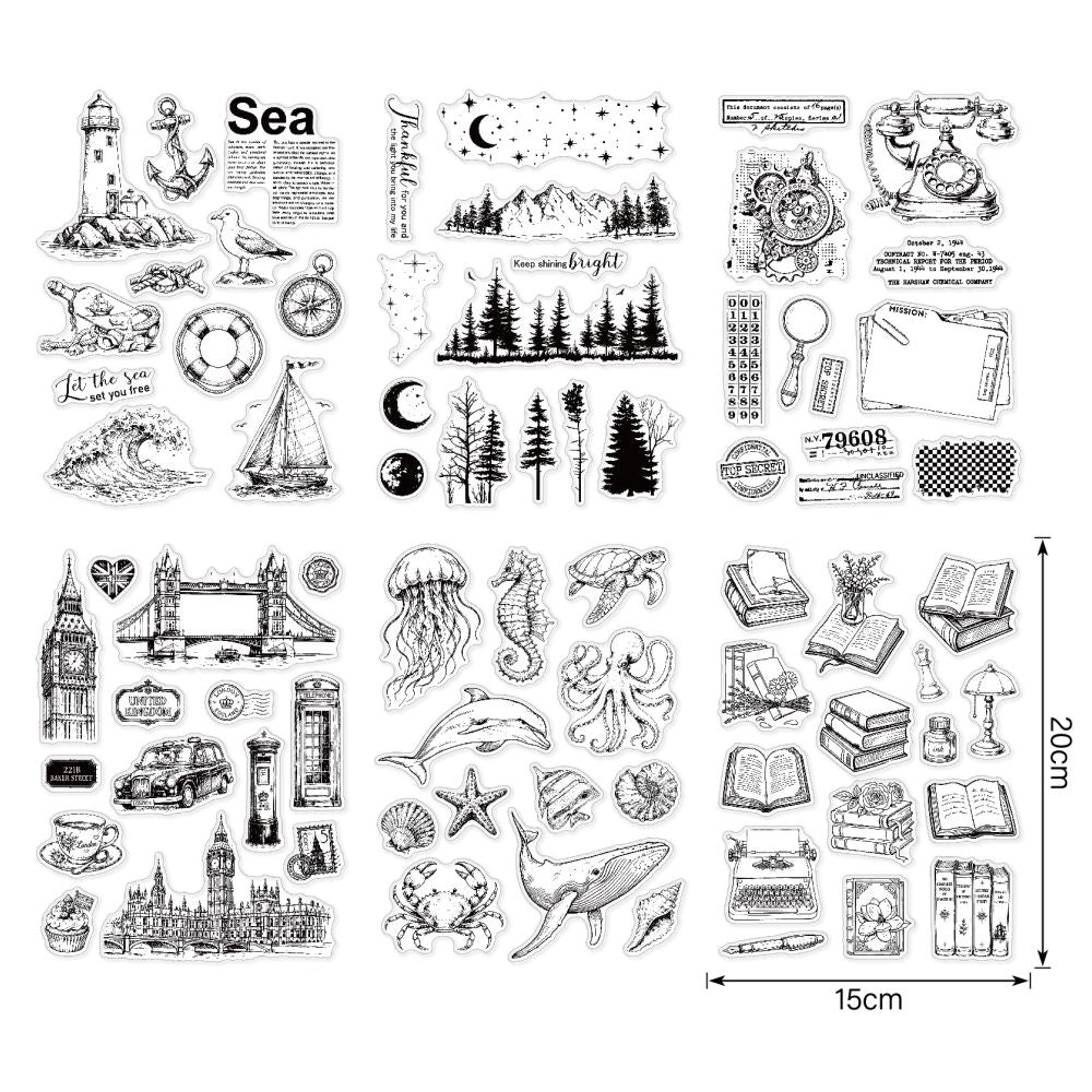 Vintage Backgrounds Silicone Rubber Stamps 15cm x 20cm 6 variants image 4