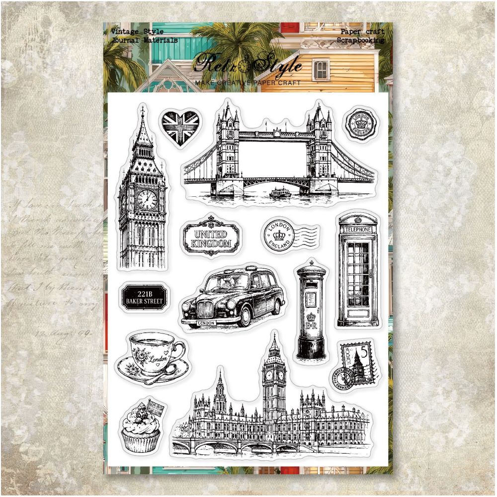 Vintage Backgrounds Silicone Stamps 15cm x 20cm 6 variants