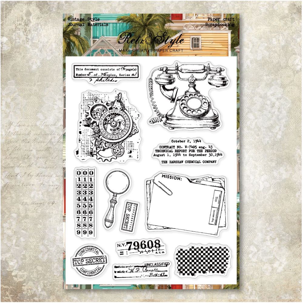 Vintage Backgrounds Silicone Stamps 15cm x 20cm 6 variants